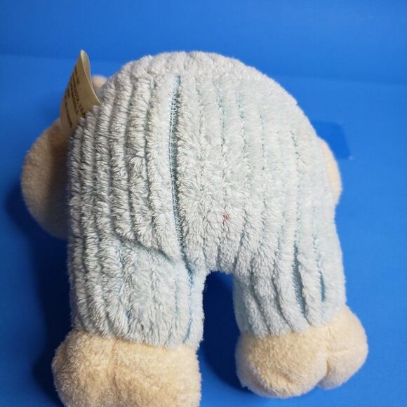 CUTE Vintage Stuffed Animal White Sitting Baby Teddy Bear Rattle Plush Toy Soft - Picture 5 of 10